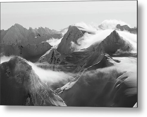 Aerial View Metal Print featuring the photograph Black And White Winter Landscape by Adam Clark
