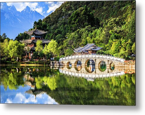 Arch Metal Print featuring the photograph Black Dragon Pool, Lijiang Yunnan China by Feng Wei Photography
