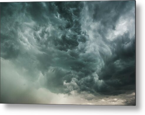 Thunderstorm Metal Print featuring the photograph Black Stormy Clouds by Ninjamonkeystudio