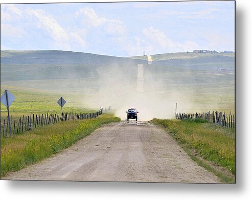 Country Roads Metal Print featuring the photograph Blasingame Road  by Clarice Lakota