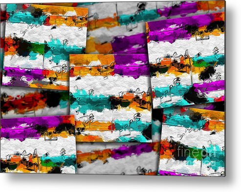 Music Metal Print featuring the digital art Block Party 1 by Lon Chaffin
