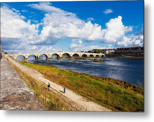 Landscape Metal Print featuring the photograph Blois Bridge over Loire River by Kirk Strickland