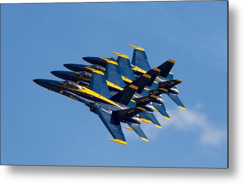 Blue Metal Print featuring the photograph Blue Angels Echelon by John Daly