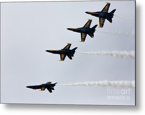 Blue Angels Metal Print featuring the photograph Blue Angels Tuck Under Break by John Daly