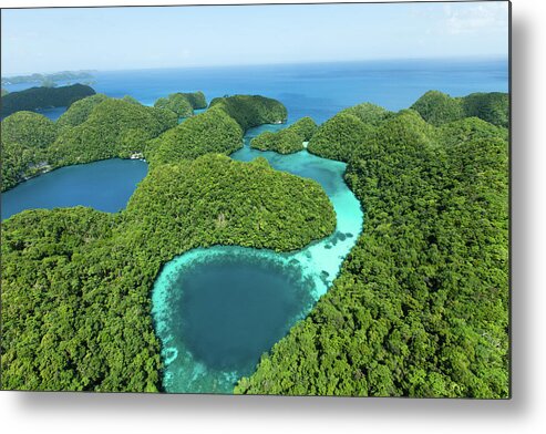 Scenics Metal Print featuring the photograph Blue Hole And Lush Tropical Rock by Ippei Naoi