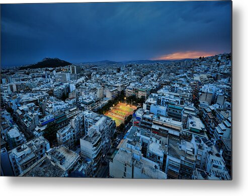 Greece Metal Print featuring the photograph Blue Hour In Athens by Nemo Galletti