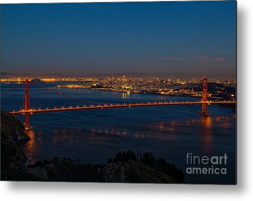 Golden Gate Bridge Metal Print featuring the photograph Blue Hour by Paul Gillham