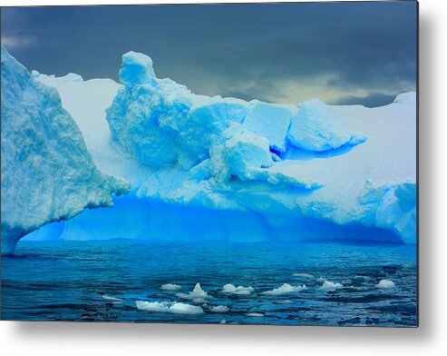 Iceberg Metal Print featuring the photograph Blue Icebergs by Amanda Stadther