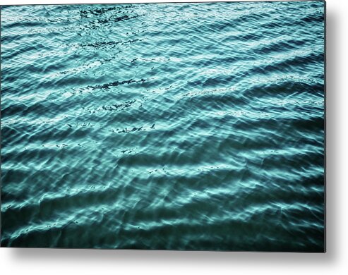 Shadow Metal Print featuring the photograph Blue Water Surface With Smooth Wave by Assalve