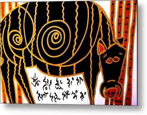 Totem Metal Print featuring the painting Boar Totem by Clarity Artists