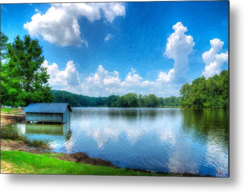 Lake Metal Print featuring the photograph Boat House by Don Schiffner