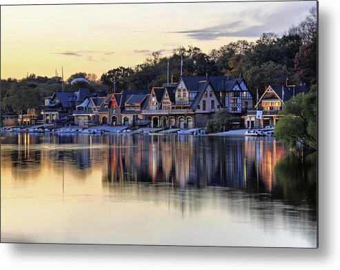 Boathouse Row Metal Print featuring the photograph Boat House Row In Philadelphia by Dan Myers