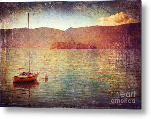 Italy Metal Print featuring the photograph Boat on Lake Maggiore by Silvia Ganora