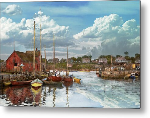 Self Metal Print featuring the photograph Boat - Rockport Mass - Motif Number One - 1906 by Mike Savad