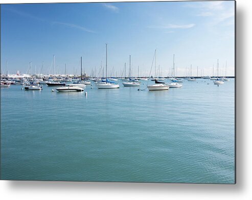 Lake Michigan Metal Print featuring the photograph Boats In Harbor by Patty c