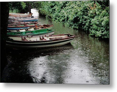 Ireland Metal Print featuring the photograph Boats In The Rain, Ross Castle, Ireland by Marcus Dagan