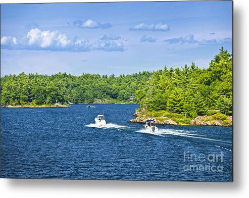 Boats Metal Print featuring the photograph Boats on Georgian Bay by Elena Elisseeva