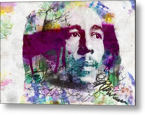 Bob Metal Print featuring the painting Bob Marley One Love by Jonas Luis