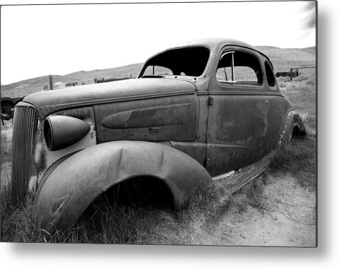 Old Car Metal Print featuring the photograph Bodie Yard Art by Jim Snyder