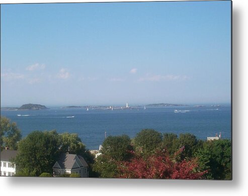 Boston Metal Print featuring the photograph Boston Harbor from Hull by Barbara McDevitt