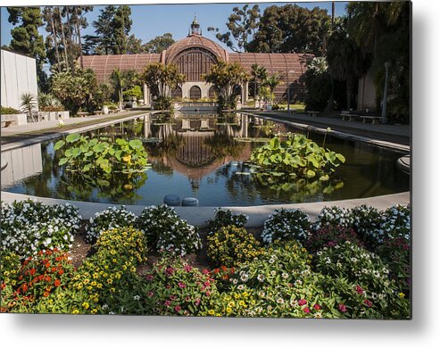 Photography Metal Print featuring the photograph Botanical Building Reflecting in the Lily Pond at Balboa Park by Lee Kirchhevel