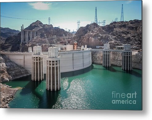 Al Andersen Metal Print featuring the photograph Boulder Dam Bypass Bridge Construction by Al Andersen