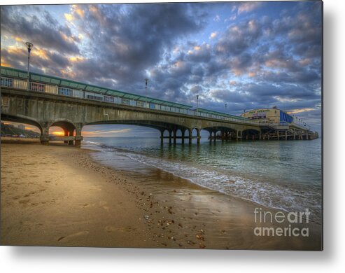Hdr Metal Print featuring the photograph Bournemouth Beach Sunrise 3.0 by Yhun Suarez