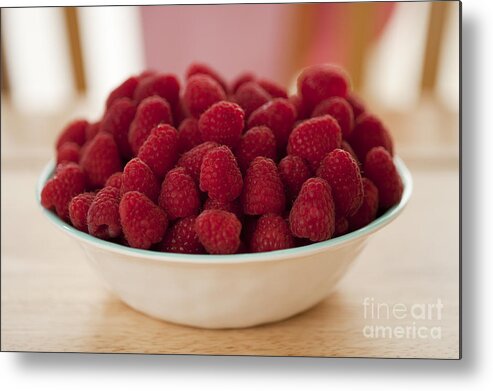 Abundance Metal Print featuring the photograph Bowl Of Raspberries On Table by Jim Corwin