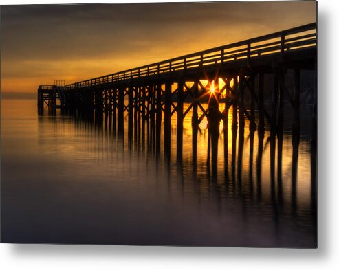 Bowan Bay Metal Print featuring the photograph Bowman Bay Pier Sunset by Mark Kiver