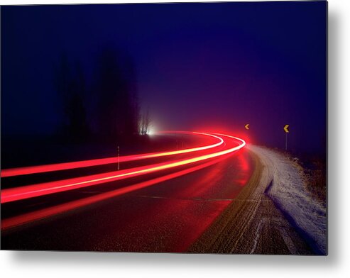Curve Metal Print featuring the photograph Braking In A Curve by Petri Karvonen @ Getty Images