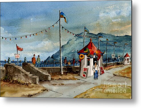 Valbyrne Metal Print featuring the painting Bray Head and Prom Wicklow by Val Byrne