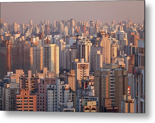 Tranquility Metal Print featuring the photograph Brazil - Sao Paulo City At Dusk by Christopher Pillitz