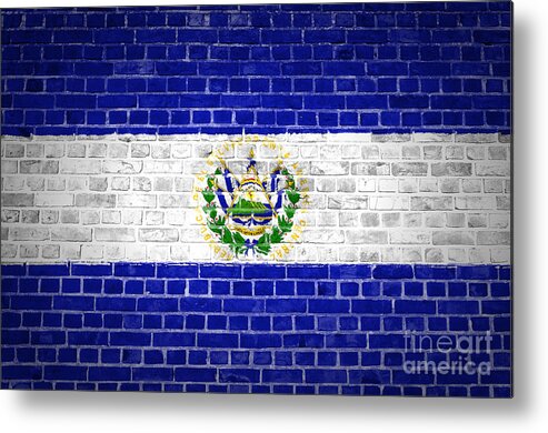 El Salvador Metal Print featuring the digital art Brick Wall El Salvador by Antony McAulay