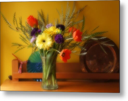 Carnations Metal Print featuring the photograph Bright Winter Bouquet by Ronda Broatch
