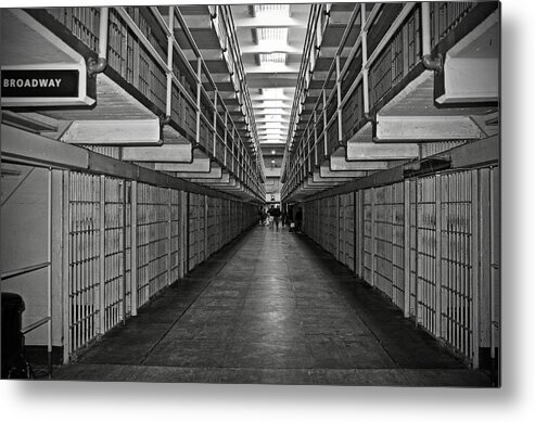 Cell Metal Print featuring the photograph Broadway walkway in Alcatraz prison by RicardMN Photography