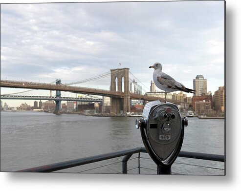 Lower Manhattan Metal Print featuring the photograph Brooklyn Bridge by Kevinjeon00