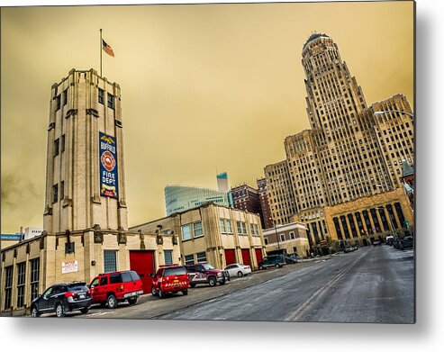 City Traffic Urban Metal Print featuring the photograph Buffalo Fire by John Angelo Lattanzio