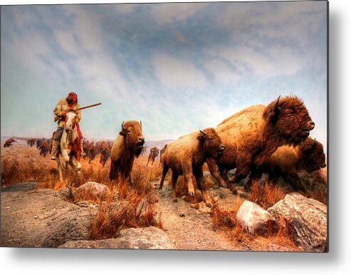 Hunt Metal Print featuring the photograph Buffalo Hunt by Larry Trupp