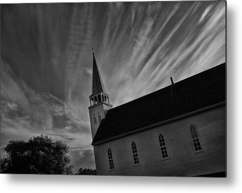 Vintage Metal Print featuring the photograph Bullet Riddled Church by Ryan Crouse