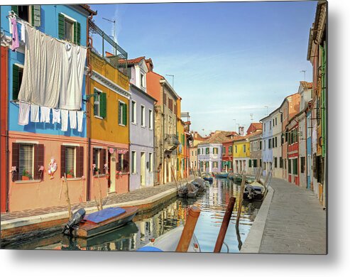 Hanging Metal Print featuring the photograph Burano Colored Homes by Digitaler Lumpensammler