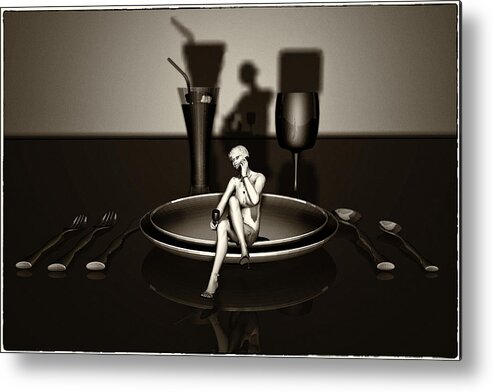 Business Metal Print featuring the digital art Business lunch by Andrei SKY