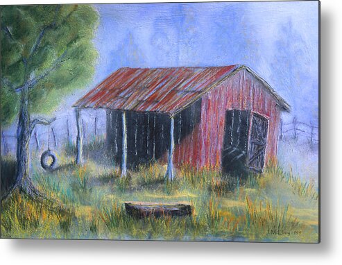 Barn Metal Print featuring the painting By the Barn Out Back by Jerry McElroy