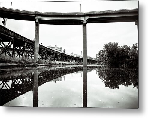 Bridge Metal Print featuring the photograph By Train Boat or Automobile by Stacy Abbott