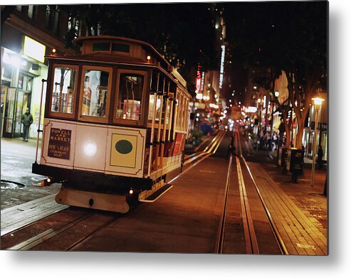 San Francisco Metal Print featuring the photograph Cable Car In San Francisco by Thank You For Choosing My Work.