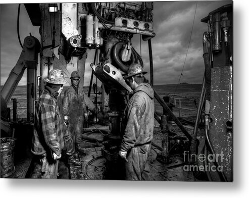Oil Rig Metal Print featuring the photograph Cac001bw-21 by Cooper Ross