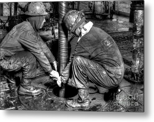 Oil Rig Metal Print featuring the photograph Cac001bw-24 by Cooper Ross