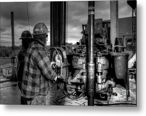 Oil Rig Metal Print featuring the photograph Cac001bw-37 by Cooper Ross