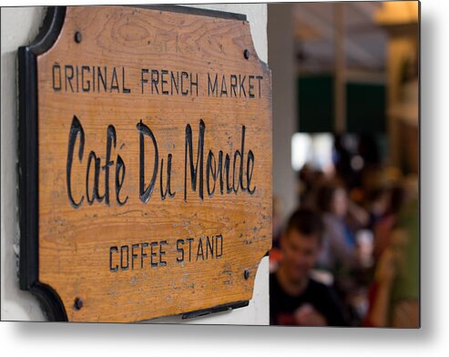 Cafe Du Monde Metal Print featuring the photograph Cafe du Monde Sign by Gregory Cox