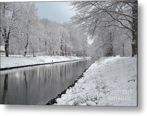 Canal Metal Print featuring the photograph Canal in Winter by Randi Grace Nilsberg