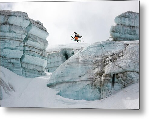 360 Metal Print featuring the photograph Candide Thovex Out Of Nowhere Into Nowhere by Tristan Shu